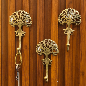 Gancho de Pared de Latón Antiguo con Diseño de Árbol de la Vida, Colgador de Llaves de Metal Vintage con Diseño de Ramas Ornamentales, Gancho Decorativo para Abrigos para Puertas de Madera - Product Image 6