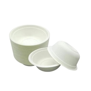 Heavy Duty 32oz Diamond Shapes Unbleached <b>Disposable</b> <b>Bowl</b> for Eco Conscious Food <b>Bowl</b> With Lid for Outdoor Functions and Events - Product Image 1