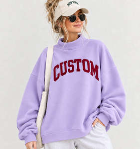New Arrival <b>Lightweight</b> Breathable Warm Winter Wear Polyester/Cotton Blend Solid Color Mock Neck <b>Sweatshirt</b> For <b>Women's</b> - Product Image 1
