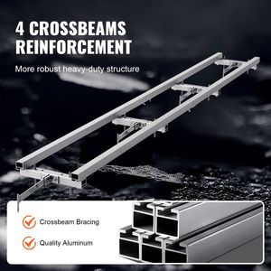 Sistema di guida per fresatura in alluminio regolabile da 9 piedi con 4 kit di barre trasversali per segatronchi, macchine per la lavorazione del legno e guide per seghe a nastro - Product Image 4