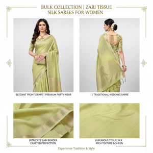Sari en soie tissée Zari élégant pour femmes |   Sari indien traditionnel de qualité supérieure, pour mariage, fête et occasions spéciales |   Meilleure collection en gros - Product Image 5
