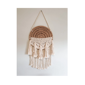 Panier de rangement artisanal de qualité industrielle en paille, panier en macramé en jonc de mer avec poignée, panier en rotin pour la décoration intérieure - Product Image 5