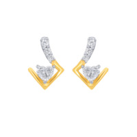 Boucles d'oreilles clous en diamant Doting Glamour, taille cœur, or jaune, pour femme, romantiques, à porter au quotidien, couleur G blanc naturel