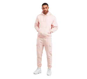 Conjunto Deportivo Unisex de Color Sólido con Capucha, Sudadera Casual de Manga Larga, Bolsillos Laterales, Corte Regular, Algodón Ligero 2 en 1 - Product Image 1