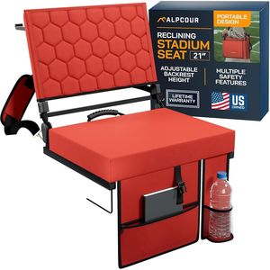 Sedile Pieghevole Reclinabile da Stadio con Supporto per la Schiena per Gradinate - Product Image 1