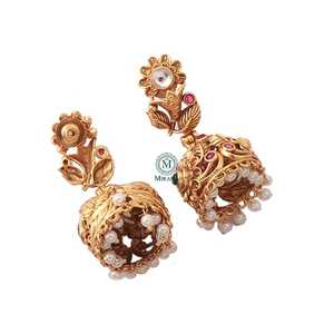 Fine Dangle Earrings Jaishree Antique Designer Jhumkas - Product Image 3