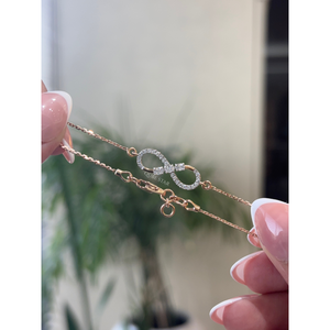 Luxury <b>Infinity</b> Lab Grown Diamond Pave Station <b>Bracelet</b> 0.29CT VVS VS EF Solid Gold Anniversary Jewelry Gift For Her - Product Image 5