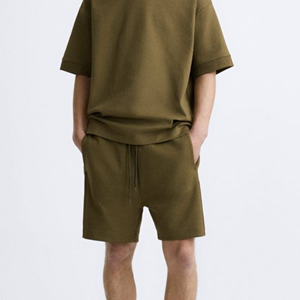 Shorts de sport décontractés en coton pour hommes, légers et doux, avec cordon de serrage - Product Image 3