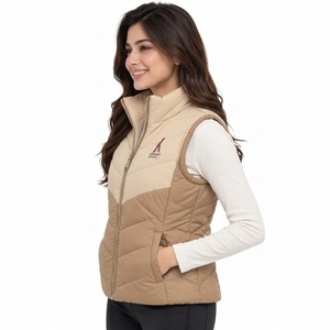Chaleco Acolchado de Punto para Mujer, Suave, Cálido, Transpirable, Ecológico, con Cierre Frontal Completo - Product Image 5