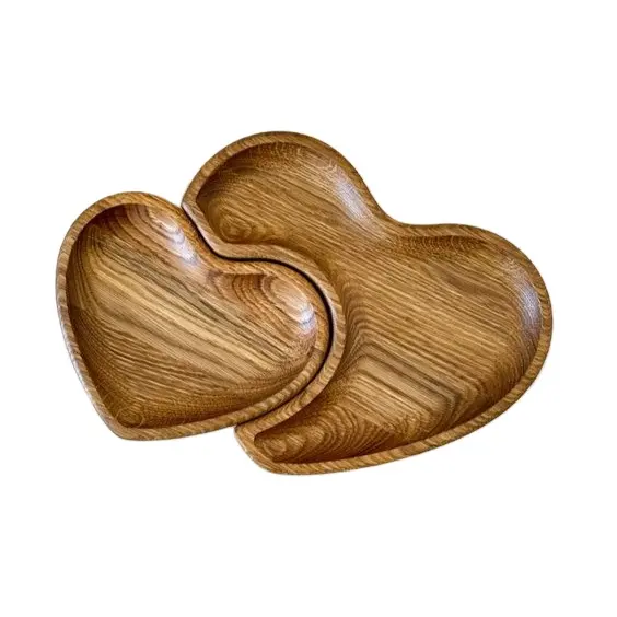 Heart Shaped Metal Wooden High Quality Home Decor Table Top Party Used Serving Tray Candy Plater Tray