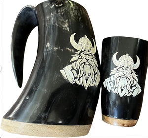 Corne à boire viking classique avec poignée pour bière, vin et café - Taille et logo personnalisables - Product Image 3