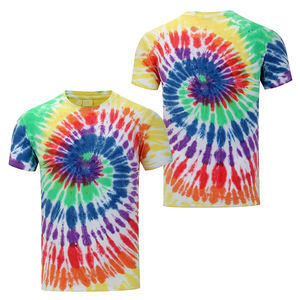 Camiseta Tie Dye Personalizada para Hombre, Cuello Redondo, Manga Corta, Estampado Espiral, Estilo Casual Urbano, Camiseta Blanca al por Mayor, Ropa OEM - Product Image 6