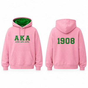 Sudadera Alpha Kappa Alpha AKA Rosa Verde con Capucha, Ropa con Letras Griegas de la Hermandad, Prenda Cómoda e Informal - Product Image 1