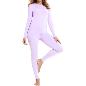 Vente en gros de sous-vêtements thermiques longs pour femmes, antibactériens, épais, ensemble de pyjama, couche de base pour l'hiver et les températures froides - Product Image 4