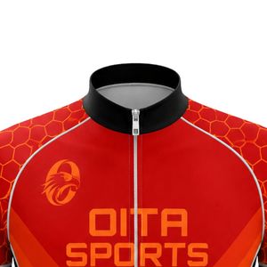 Ensemble de cyclisme rouge-orange pour hommes, maillot et short, uniforme de cyclisme professionnel, respirant, léger, vêtements de vélo, entraînement en plein air - Product Image 4