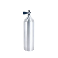 Bouteille de plongée portable 1L 1,8kg en aluminium, réservoir d'air sous-marin DIN G5 8 CGA 320 Valve 1800psi réglable CE/DOT