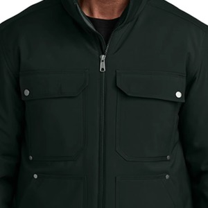 Veste à capuche en polaire imperméable personnalisée pour l'hiver, veste softshell écologique pour le sport et le travail en plein air avec poches sur la poitrine et sur les côtés - Product Image 2
