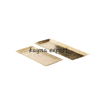 Plateau de service en métal de haute qualité, motif à carreaux blancs et noirs, finition émaillée, peint à la main, marque Kayna Export, best-seller