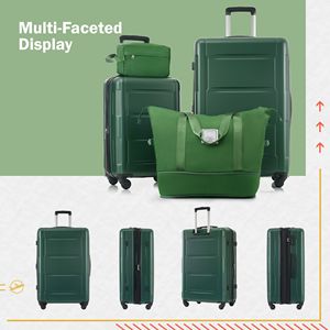 Set di bagagli in ABS leggeri in 2 pezzi con ruote Spinner espansibili con serratura 20 pollici + 28 pollici valigia con ruote - Product Image 3