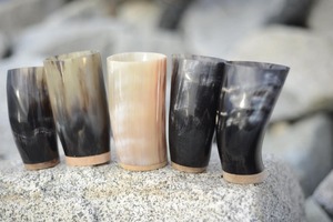 Modern Luxury HASAN CRAFT Drinkware <b>Set</b> of Three Natural Textured Cups Eco-Friendly Organic Material Decorative Home Use - Product Image 4