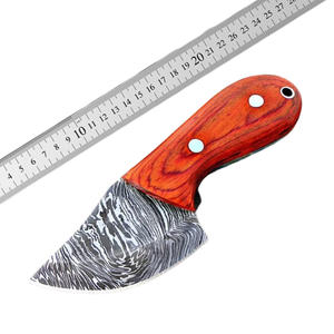 Cuchillo de Caza/Utilitario/de Bolsillo Multifuncional Mini OEM de Acero de Damasco con Mango de Madera y Acabado Estampado, Herramienta para Exteriores - Product Image 6