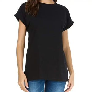 <b>Black</b> Plain <b>Women</b> T <b>Shirts</b> Summer Loose Fit Short Sleeve Lightweight Airy Fabric High Quality Everyday Casual Tops - Product Image 1