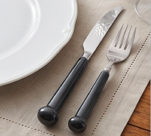 Modern Flatware <b>Set</b> Stainless Steel <b>Cutlery</b> <b>Black</b> Handle Dishwasher Safe Wedding Dining Tableware Elegant Kitchen Essentials - Product Image 3