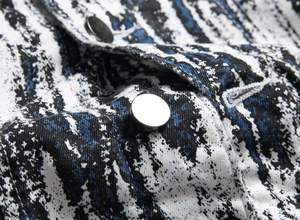 Chaqueta Vaquera Personalizada con Estampado Completo para Invierno, Abrigo Casual Resistente a la Altura de la Cadera, Estilo Urbano Desgastado para Uso Formal y Casual - Product Image 6