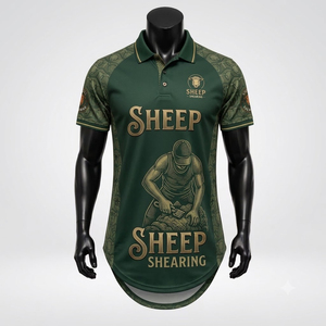 เสื้อโปโลขนแกะพรีเมียม พิมพ์ลายแบบซับลิเมชั่นตามสั่ง ดีไซน์หางยาว ผู้ผลิตแบบ OEM ODM - Product Image 1