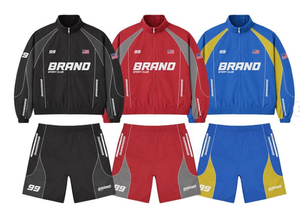 Custom Two Piece Winter Plus Size Hooded Windbreaker Short <b>Jacket</b> Set Zip 100% Nylon & Cotton Streetwear Tracksuits <b>Women</b> - Product Image 4