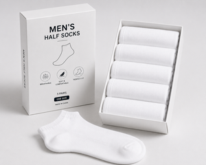 Kvetoo – Demi-chaussettes pour hommes, lot de 5 paires, en coton doux et respirant, décontractées, noires, blanches, grises, marine, taille unique, été - Product Image 2
