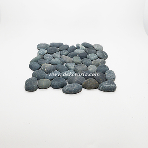 Pierre de galet noire rectifiée naturelle, durable, moderne, pour l'aménagement paysager extérieur et de jardin, décorative - Product Image 2