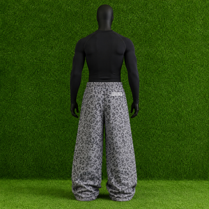 Pantalon de jogging ample pour homme à imprimé léopard, taille haute, coupe décontractée, style streetwear, motif guépard gris, décontracté et oversize - Product Image 3