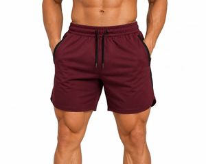 Pantalones Cortos Deportivos de Secado Rápido Color Verde Oliva para Hombre, con Bolsillos con Cierre, Cintura Elástica, Largo Medio, Ropa Deportiva Informal para Entrenamiento - Product Image 3