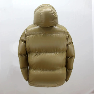 Custom Logo Men's Shiny Puffer Jacket Winter Thick Warm Hooded <b>Bubble</b> <b>Coat</b> Waterproof Windproof Streetwear Wholesale Down Jacket - Product Image 3
