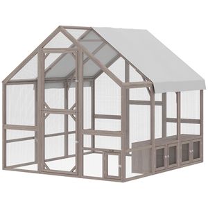 Grande Pollaio in Legno con Copertura Impermeabile, Cassette per Nidificazione e Posatoi per 8-10 Galline, Usato, Gabbie per Animali - Product Image 1