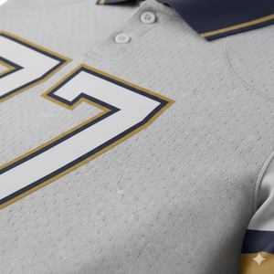 Pro-Fit Blank Football Jersey - Durable Birdseye Mesh Construction - Collared Light Blue Team Colorway - Product Image 2
