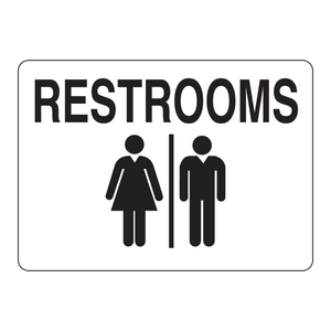 Panneau de signalisation Brady pour toilettes 10x14 pouces – Panneau de signalisation de circulation pour bureaux et installations - Product Image 3