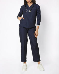 Customized Unisex Hospital Medical Scrubs Sets <b>Nursing</b> Short Sleeve Woven Polyester Spandex Summer Scrub Uniforms - Product Image 1