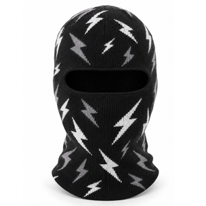 Cagoule classique noire Pixel Lightning, masque de ski intégral, couvre-chef extensible pour l'hiver - Product Image 1