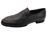Mocassins en cuir noir pour hommes, bout carré, à enfiler, chaussures de bureau et de carrière, semelle intermédiaire en caoutchouc antidérapante, doublure en cuir véritable, toutes saisons