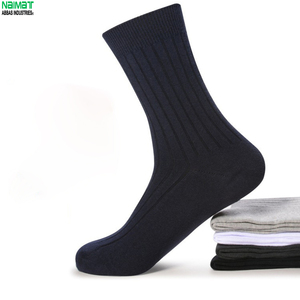 Naimat Men's Crew <b>Socks</b> 100% Cotton Knitted Solid Black Breathable Daily Wear Autumn Standard <b>Thickness</b> Two Seasons Wear - Product Image 4