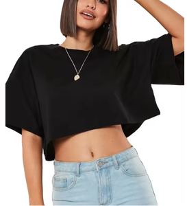 เสื้อยืดออกกำลังกายผู้หญิง แขนสั้น ผ้าฝ้าย สำหรับเต้น วิ่ง โยคะ ฟิตเนส ครอปท็อป โชว์เอว รุ่นใหม่ เสื้อยืดกีฬา ทรงหลวม เสื้อออกกำลังกายในยิม - Product Image 6