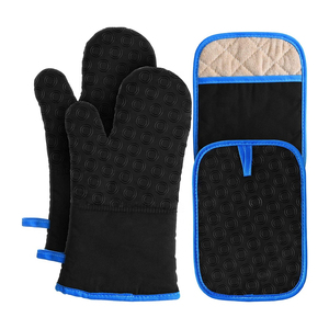 Industrial Grade Leather Heat Resistant <b>Gloves</b> for Baking Grilling & Cooking Heavy Duty <b>Oven</b> Mitts for Bakery and Restaurant Use - Product Image 1