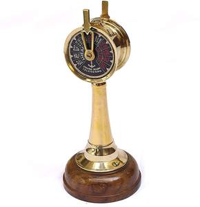Collection Antique Brass Speed Controller Telegraph with Wooden Base | <b>Vintage</b> Nautical <b>Desk</b> Handmade Collectible Showpiece - Product Image 2