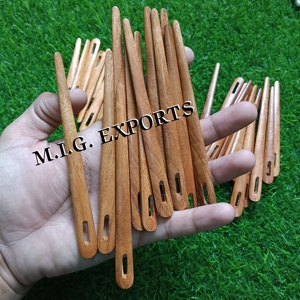 เข็มถักไหมพรมไม้แท้ 100% ผิวขัดเงา ทำจากไม้เนื้อแข็ง จำหน่ายโดย M.I.G. บริษัทส่งออกอินเดีย - Product Image 1