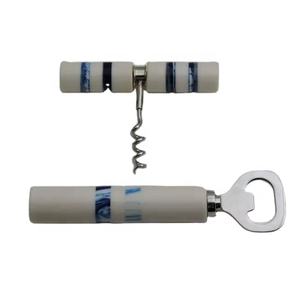 Abrebotellas de boda de hotel de lujo con logotipo de color personalizado con resina plateada y mango de junta de Venta caliente de madera MOQ bajo - Product Image 1