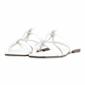 รองเท้าแตะส้นเตี้ยสีขาวลำลองของผู้หญิง CL2024สไตล์ SLIP-ON - Product Image 3