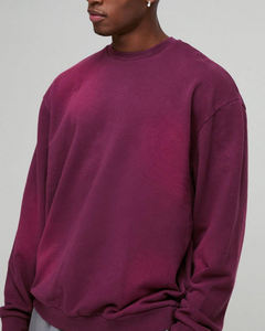 Sweat-shirt unisexe en molleton de velours de coton de haute qualité avec logo personnalisé, col rond, épaules tombantes, super doux, pour femmes et hommes - Product Image 6