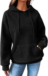 Wholesale Waffle Knit Hoodie Sweatshirt Purple Oversized Hoodie Casual Pocket Design Regular Fit Unisex Autumn Wear - Product Image 2